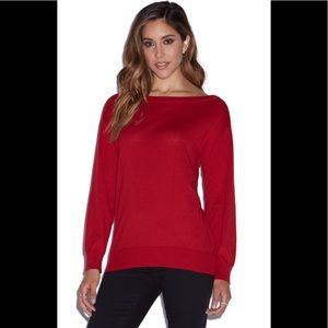 NWT JustFab Lightweight Boatneck Sweater in Red